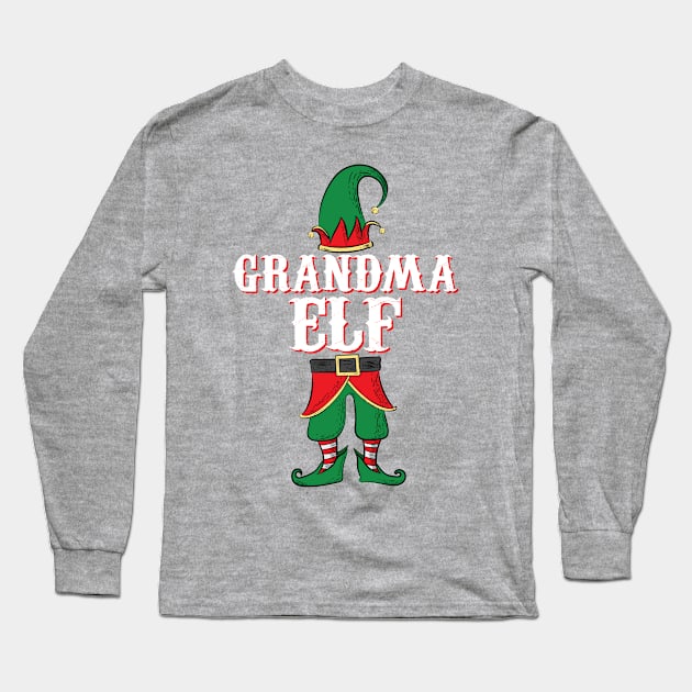 Grandma Elf - Matching Family Christmas graphic Long Sleeve T-Shirt by Vector Deluxe